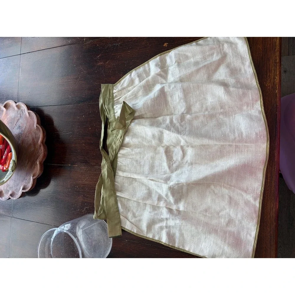 Vintage Citrus Fruit Botanical Print Linen Half Apron Orange Lemon Grapefruit